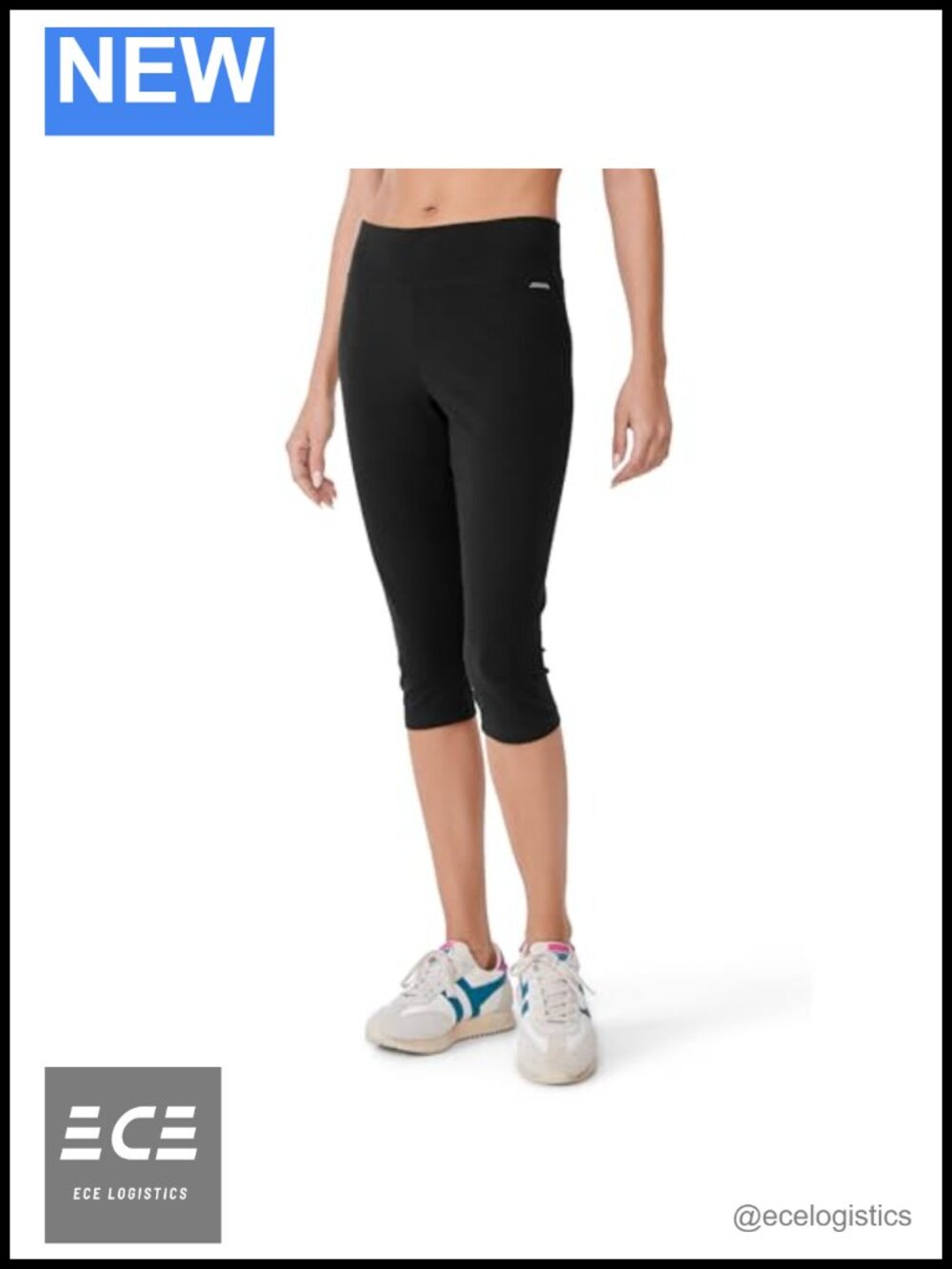 Cotton Stretch Judo Legging Mid Rise Wide Waistband Active Casual Comfort